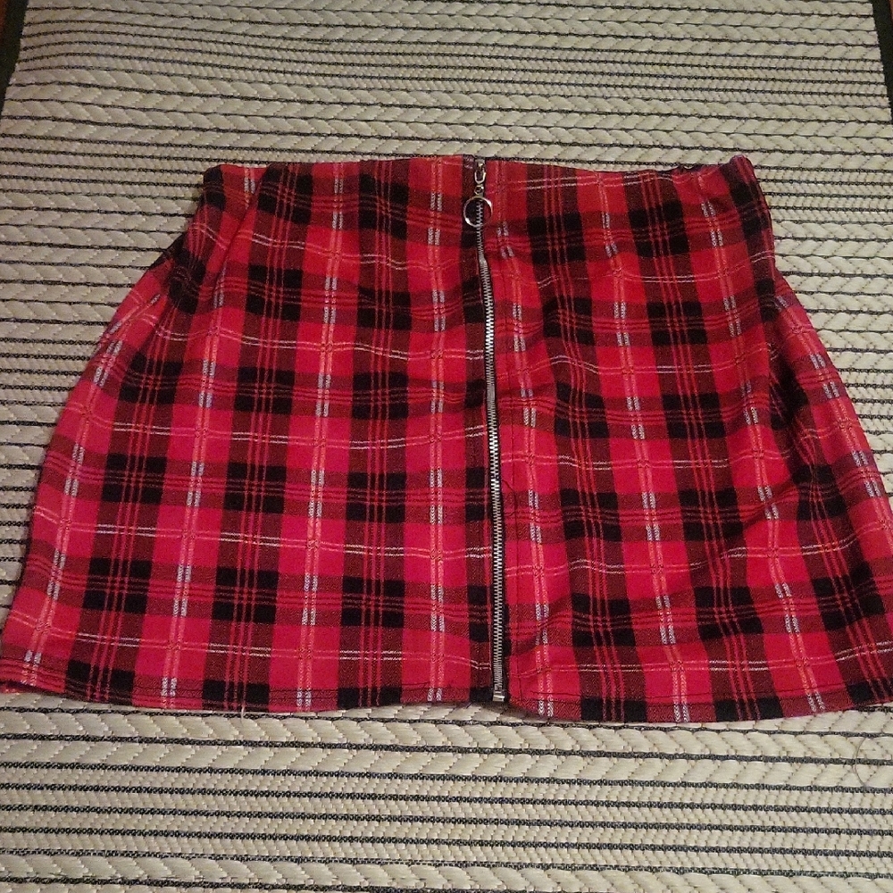 Plaid Red and Black Women's Skirt